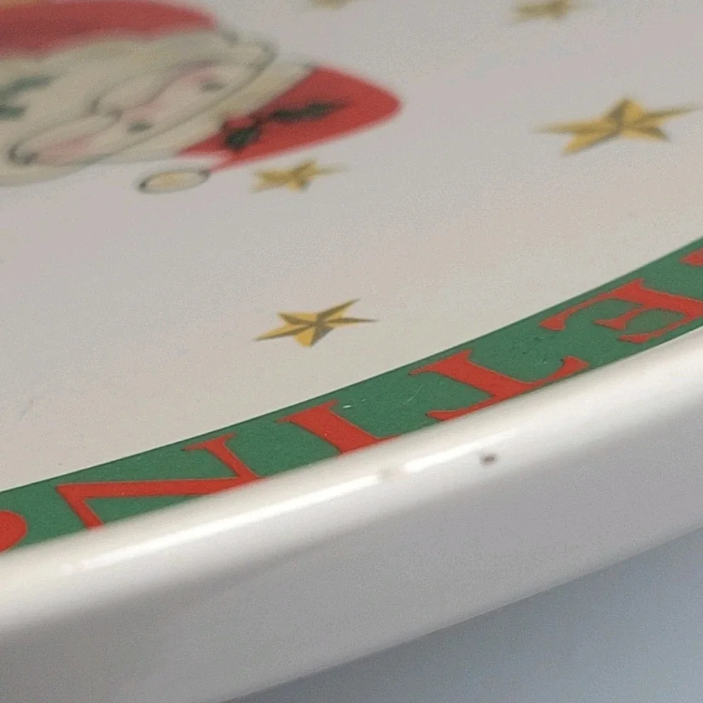 VTG 1994 Limited‎ Edition Japan Santa Seasons Greetings Stoneware Christmas Tray